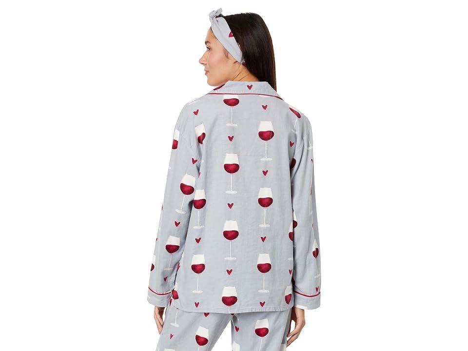 Rise and Wine Printed Flannel Pajama Set Product Image