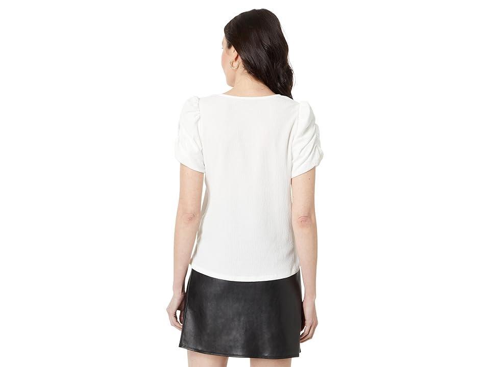 Vince Camuto Crewneck Gathered Sleeve Top Product Image