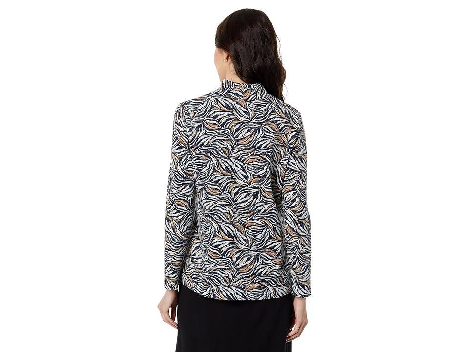 NIC+ZOE Forest Fern Top (Grey Multi) Women's Clothing Product Image