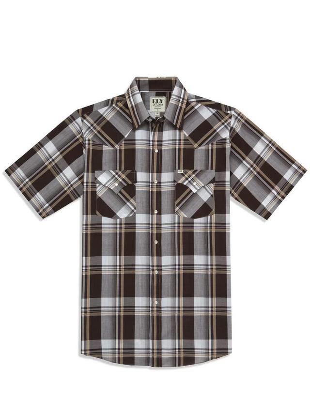 Ely Cattleman® Men's S/S Textured Plaid Snap Shirt Product Image