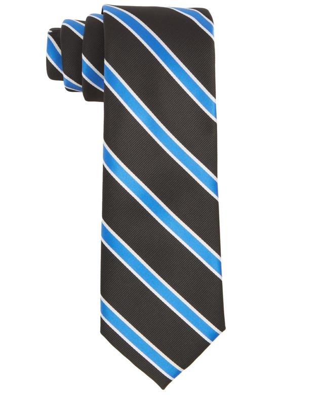 Tayion Collection Mens Royal Blue & White Stripe Tie Product Image