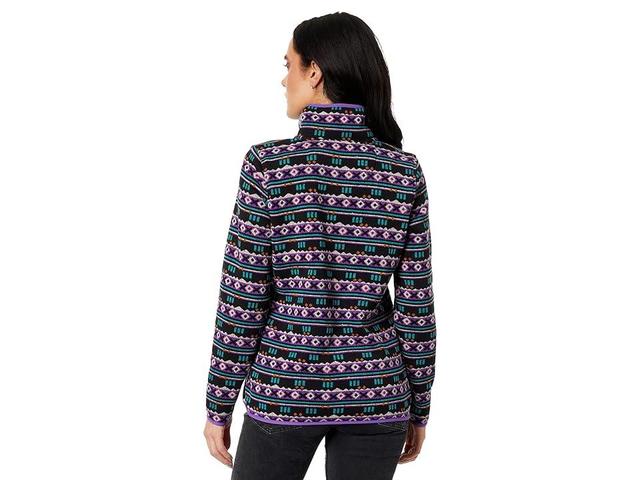 L.L.Bean Sweater Fleece Pullover Print (Navy Birdseye) Women's Clothing Product Image