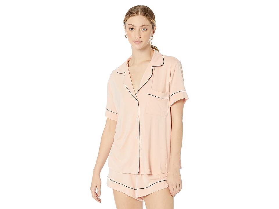 Eberjey Gisele Relaxed Short PJ Set (Rose Cloud/Navy) Women's Pajama Sets Product Image