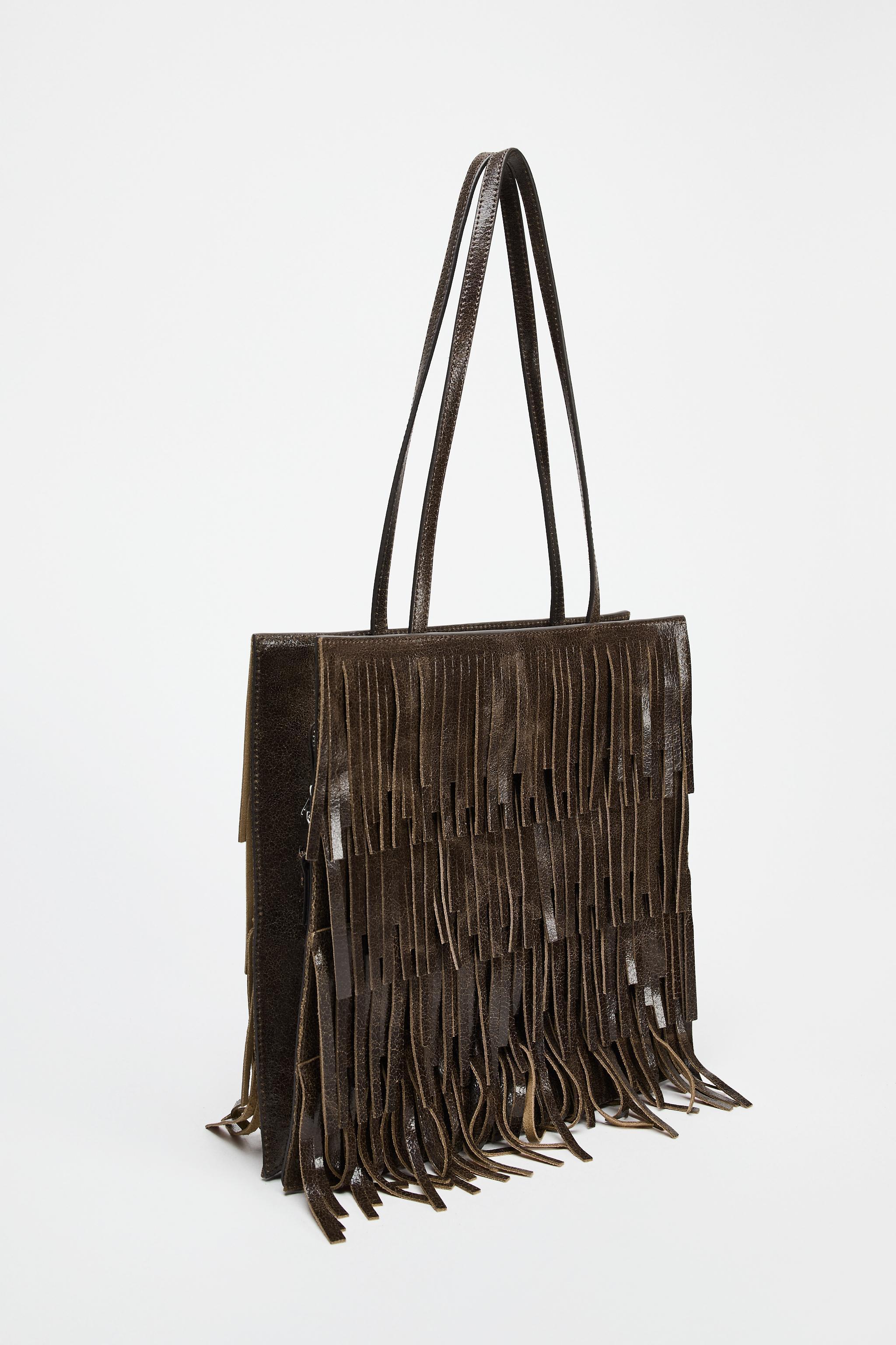 FRINGED LEATHER BAG Product Image