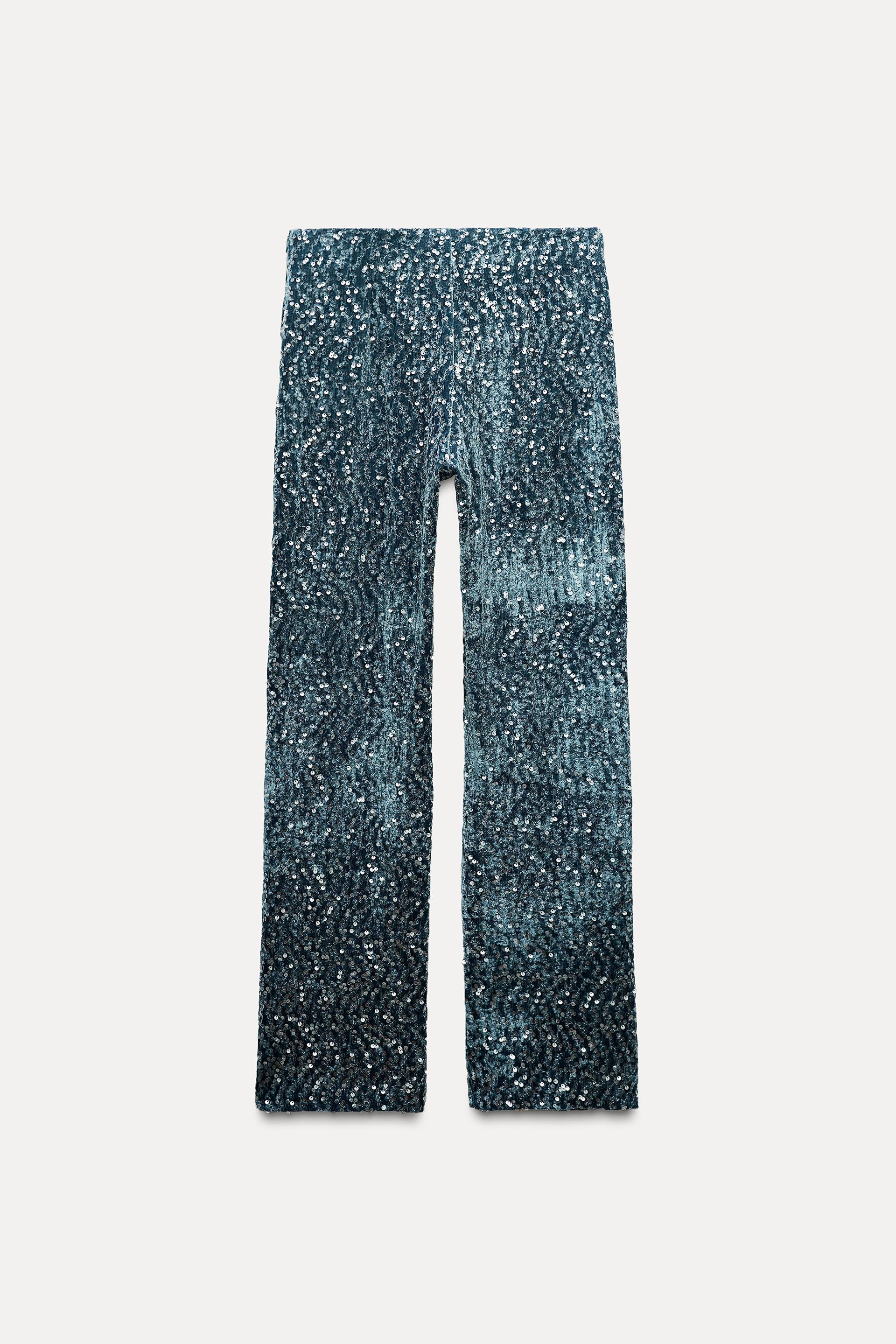 VELVET SEQUIN PANTS Product Image