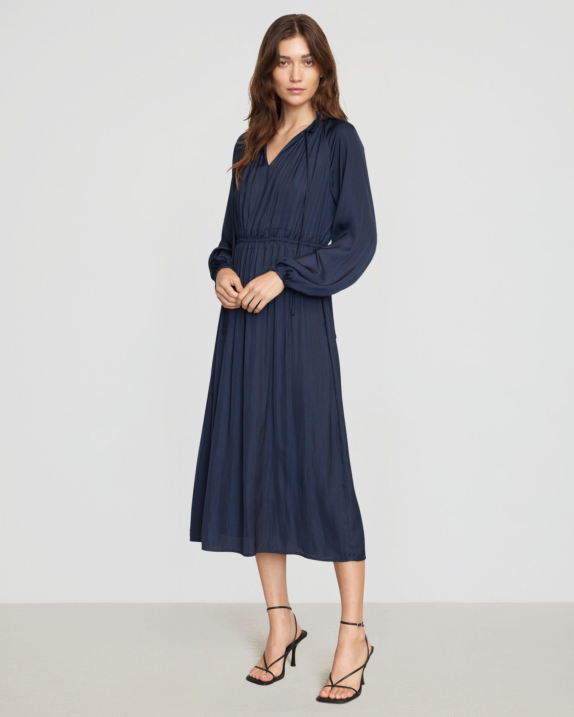 Magdalena Long Sleeve Plisse Dress Product Image