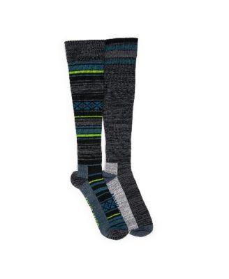 Muk Luks Mens Compression Socks (2 Pair Pack) - Ebony Product Image