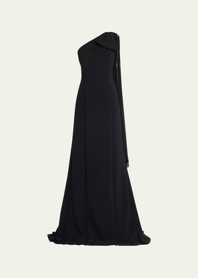 Womens One-Shoulder Cape Gown Product Image