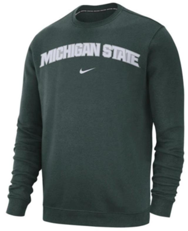 NIKE Men's Michigan State Spartans Club Fleece Crewneck Sweatshirt In Green Product Image