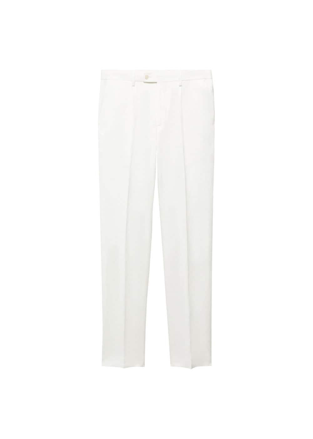 MANGO MAN - Slim fit cotton and linen suit pants whiteMen Product Image