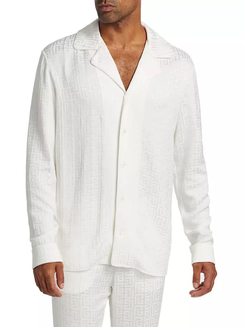 Monogram Jacquard Button-Front Shirt Product Image