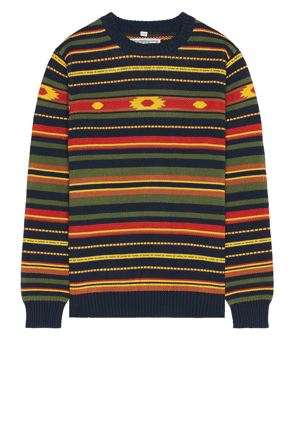 Schott NYC Multistripe Sweater in Green Product Image