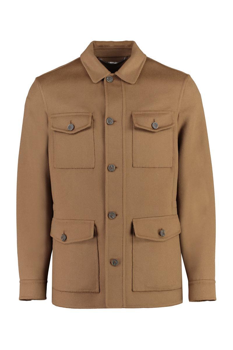 CANALI Wool Blazer In Camel Product Image