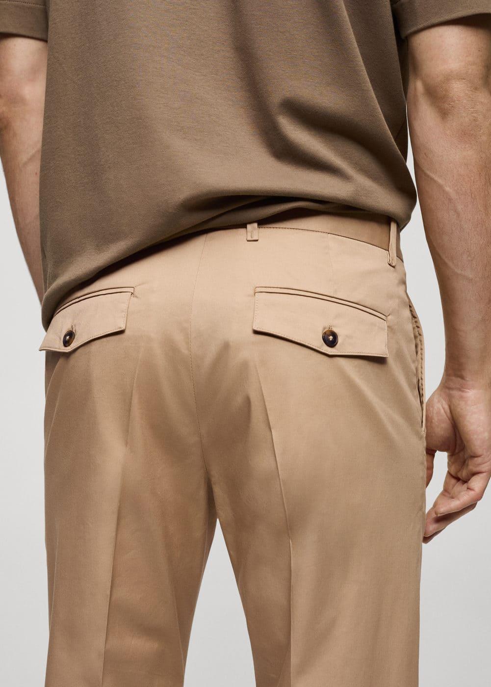 MANGO MAN - Regular fit structure cotton trousers beigeMen Product Image