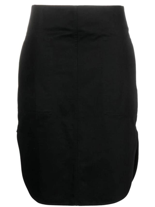 Side-slit Pencil Skirt In Black Product Image