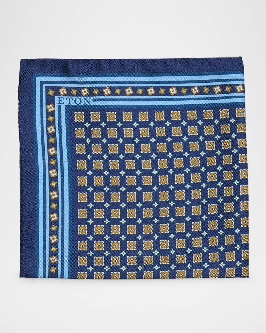 Mens Silk Twill Medallion Pocket Square Product Image