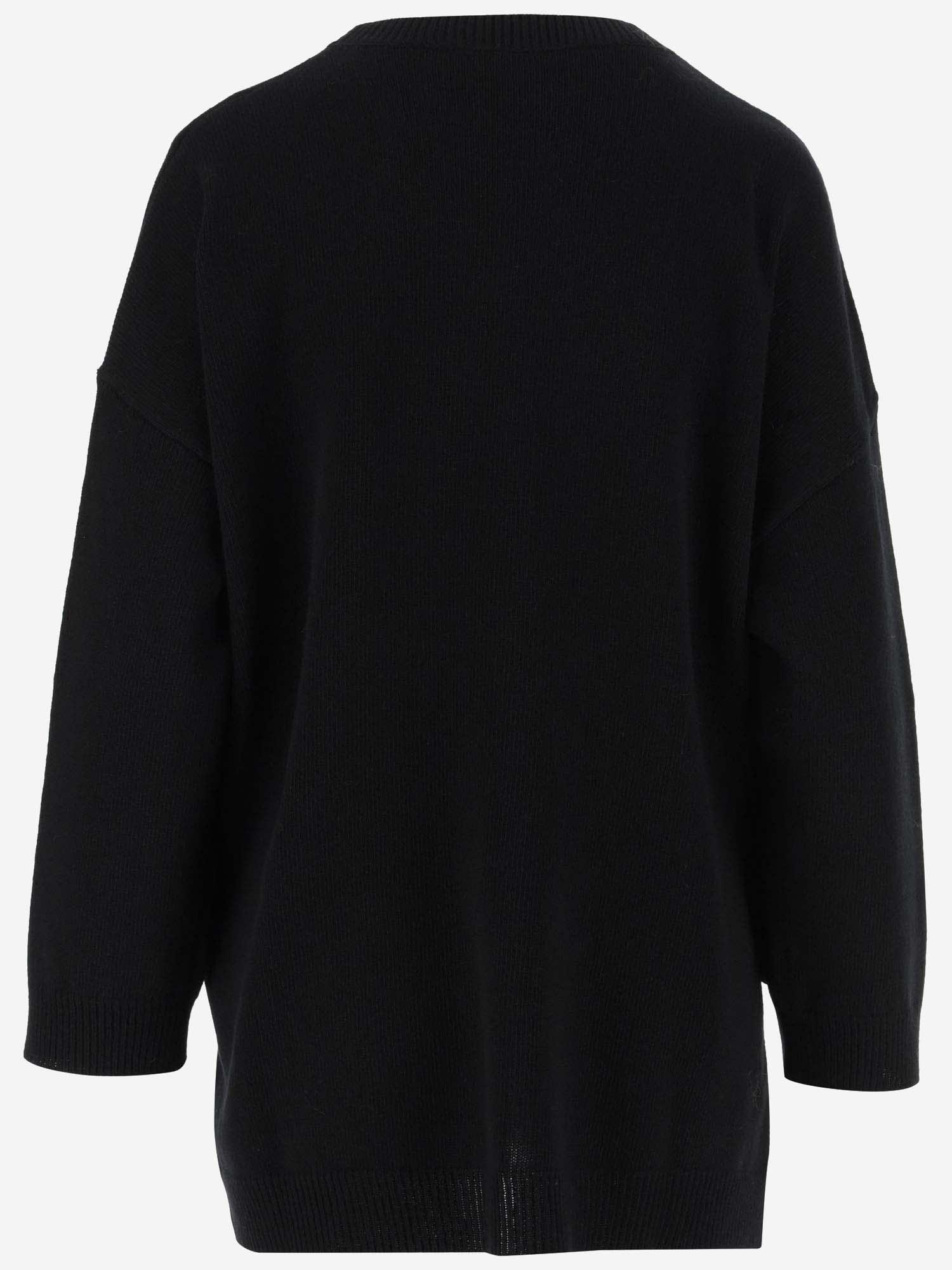 Wool Sweater With Bow Detail In Black Product Image