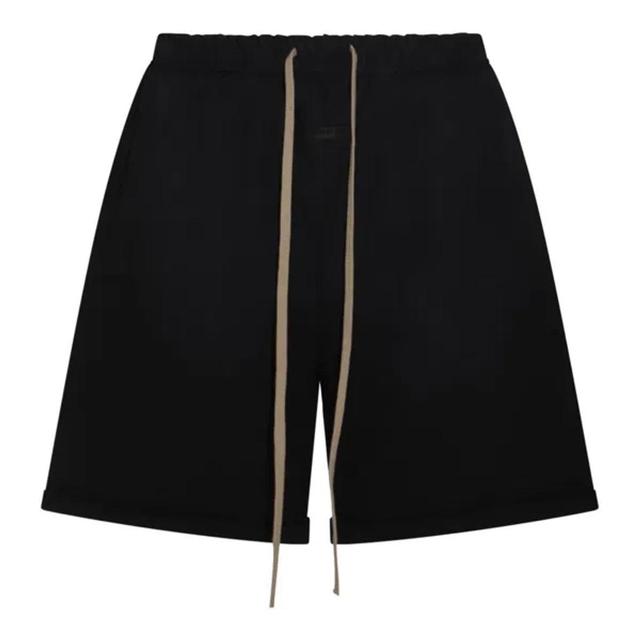 High Waist Drawstring Shorts In Black Product Image