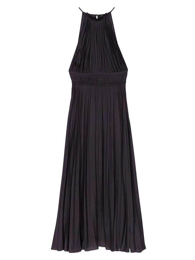 Pleated Satin Maxi Dress Product Image