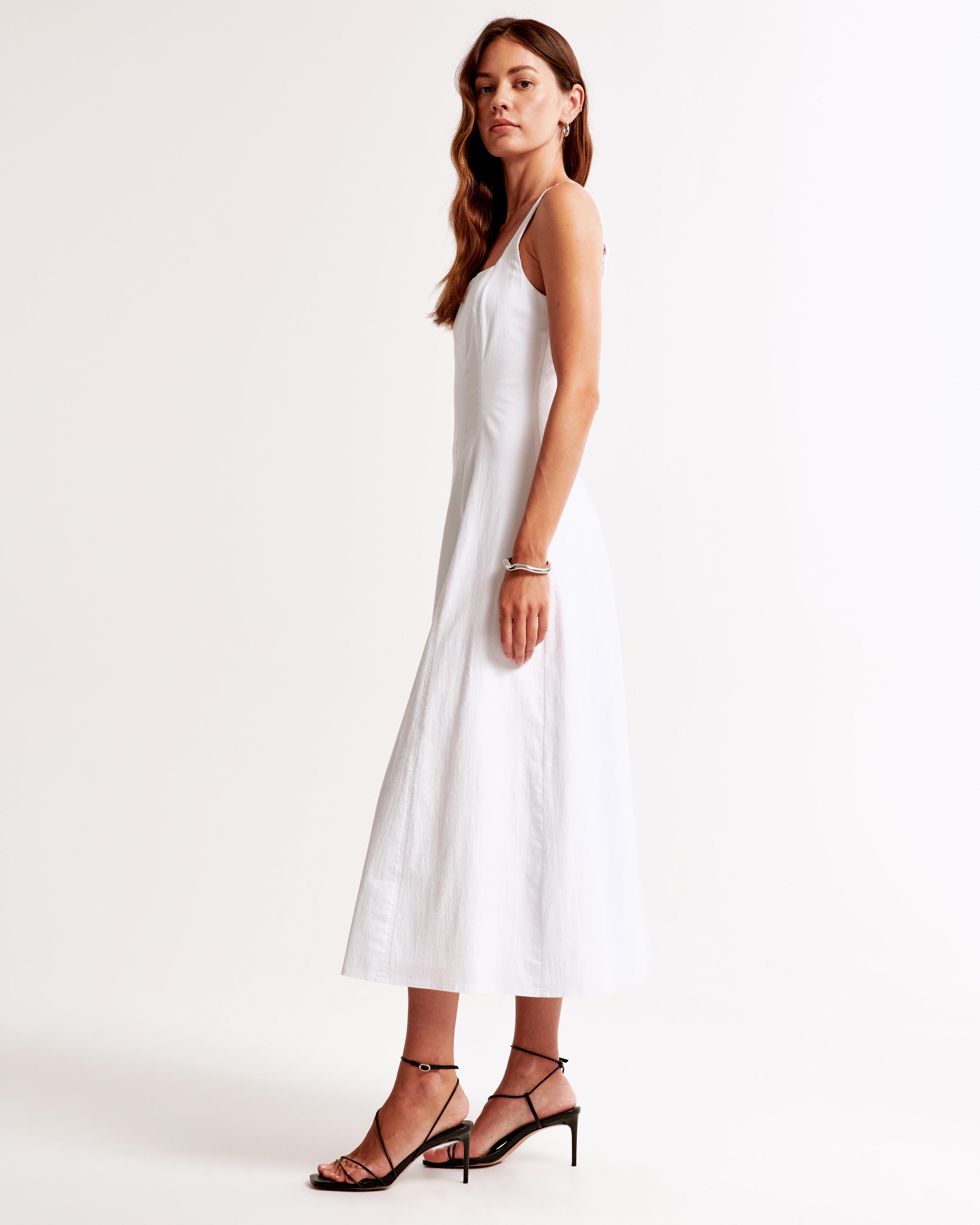 The A&F Mila Fit & Flare Stretch Midi Dress Product Image