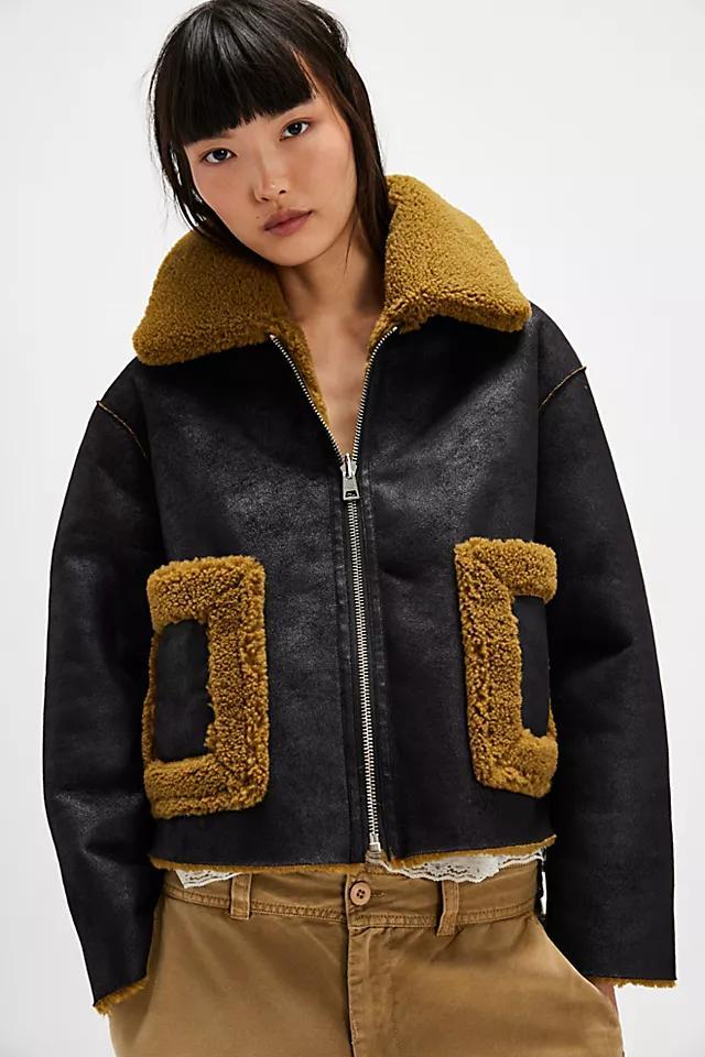 Vera Shearling Aviator Jacket Product Image