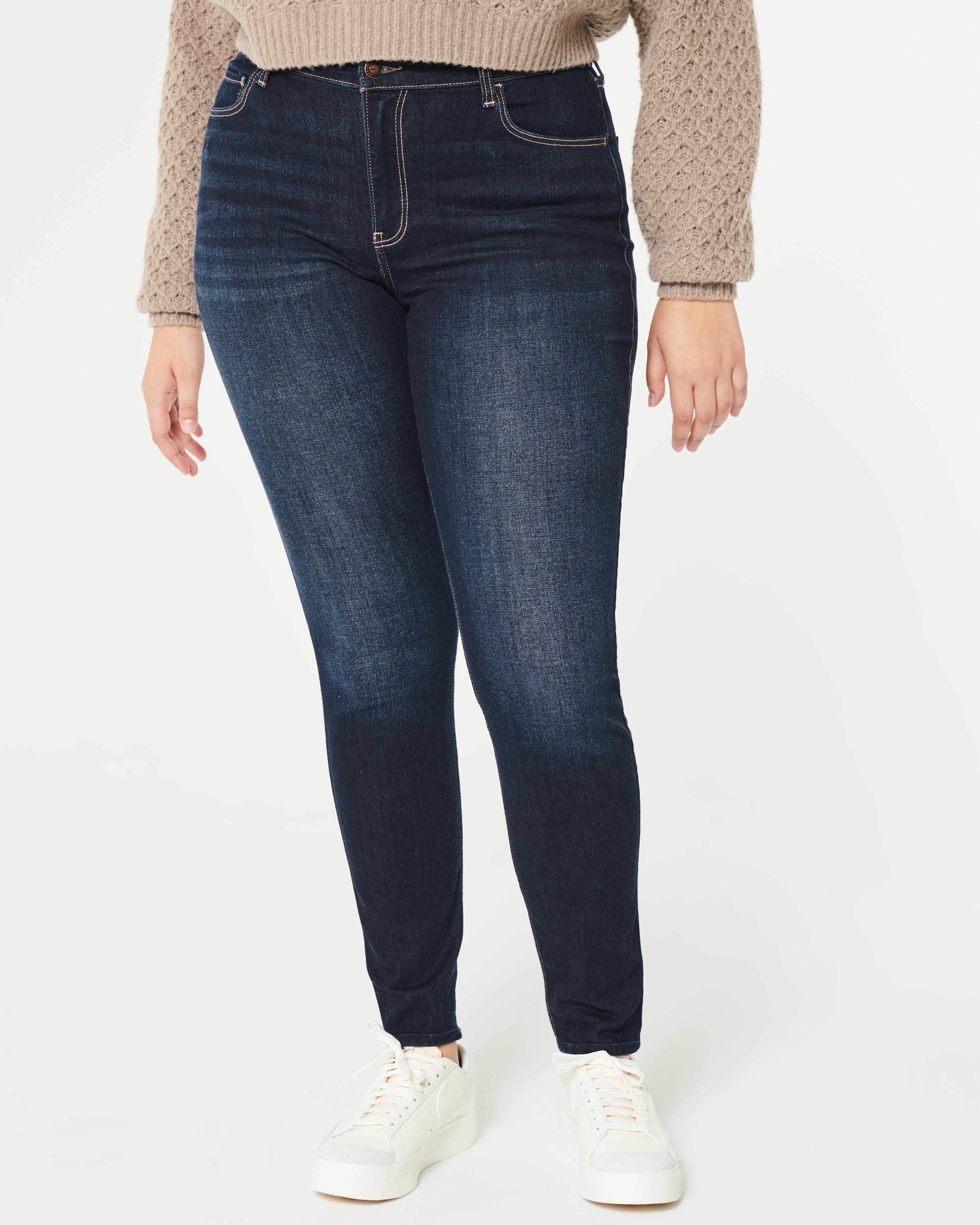 Curvy High-Rise Dark Wash Super Skinny Jeans Product Image