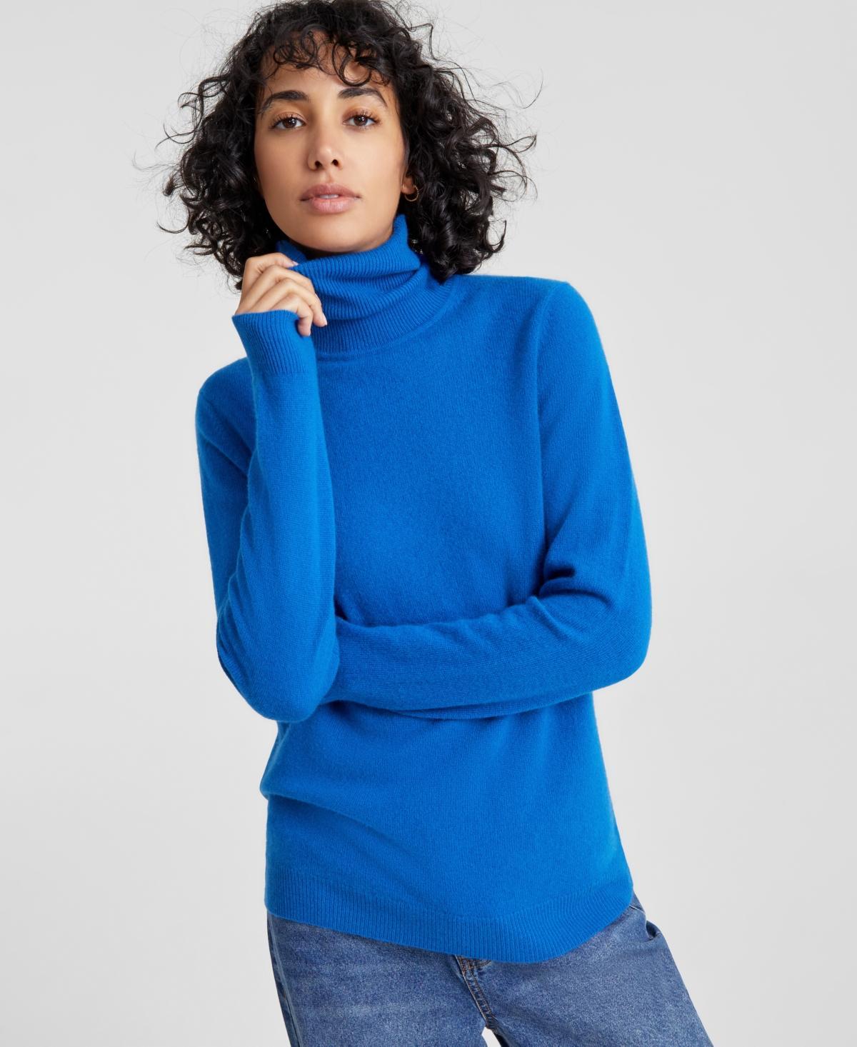 Charter Club 100% Cashmere Womens Turtleneck Sweater, Regular & Petites, Created for Macys Product Image