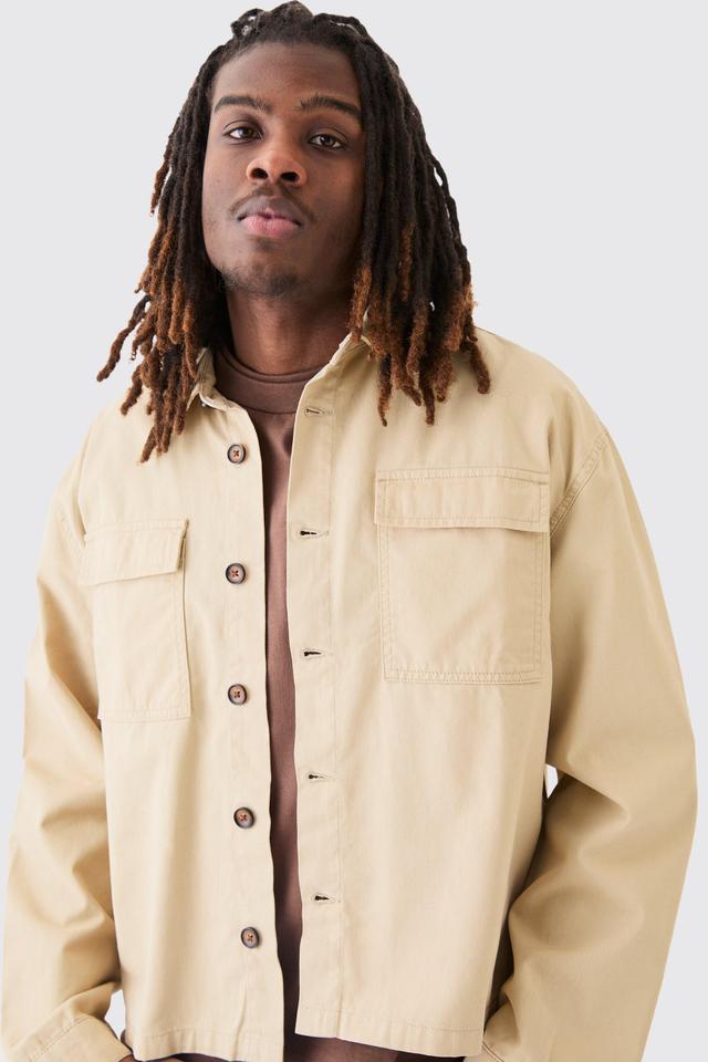 Smart Boxy Twill Pocket Shirt | boohooMAN USA Product Image