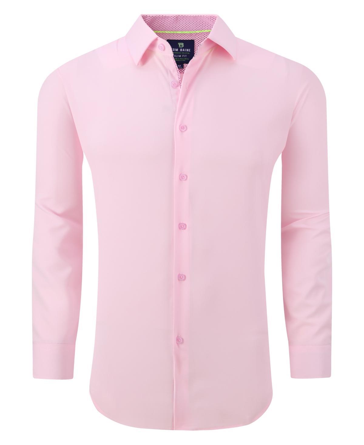 Tom Baine Mens Slim Fit Performance Solid Button Down Shirt Product Image