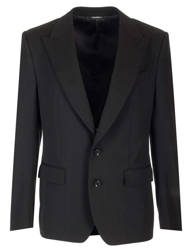 Single-breasted Sicilia Wool Jacket In Black Product Image