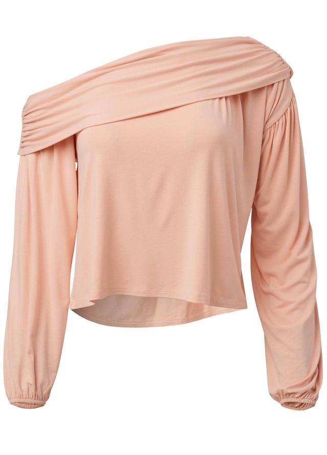 Off-Shoulder Knit Top - Peach Blush Product Image