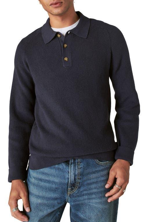 Lucky Brand Cloud Soft Rib Cotton Blend Polo Sweater Product Image