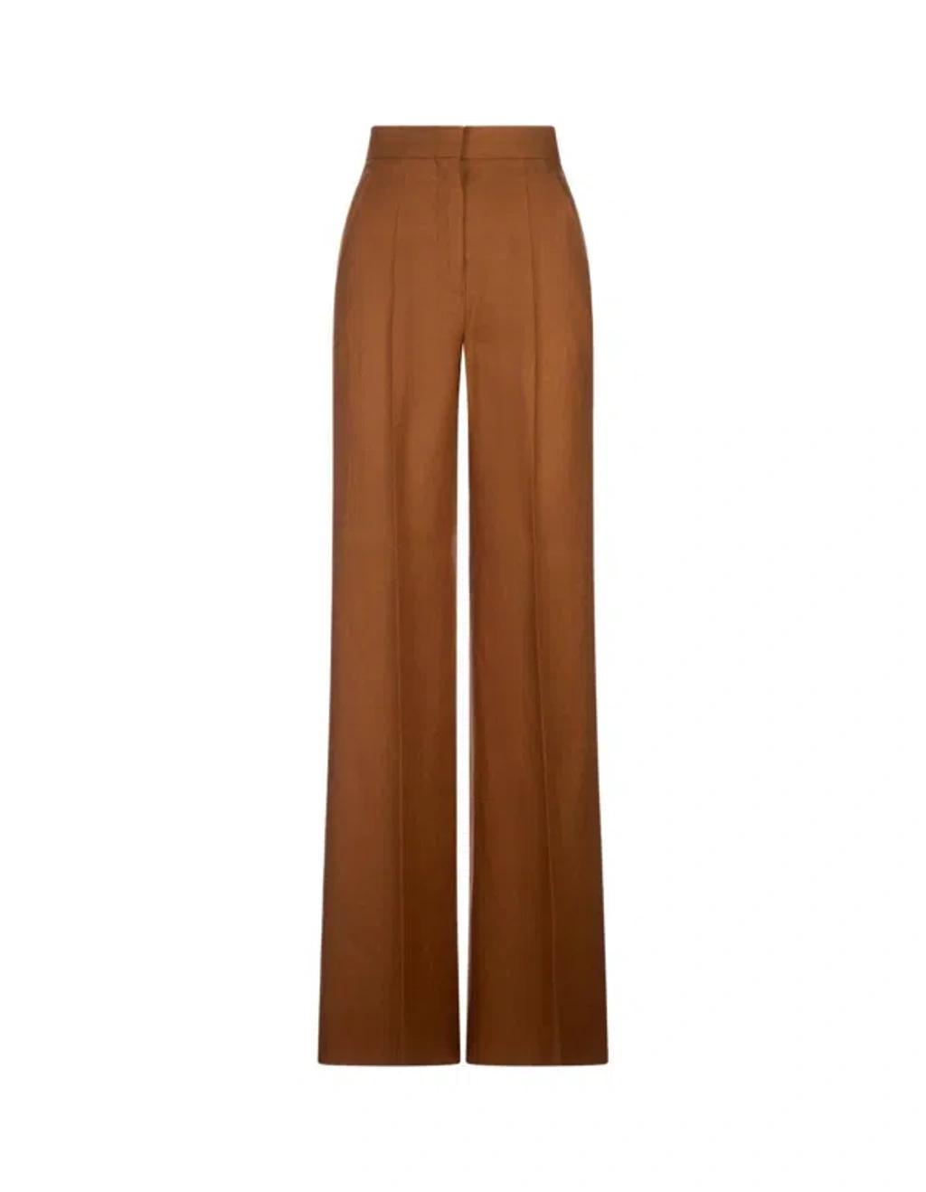 Pleated Front Straight-leg Trousers In Tobacco Product Image