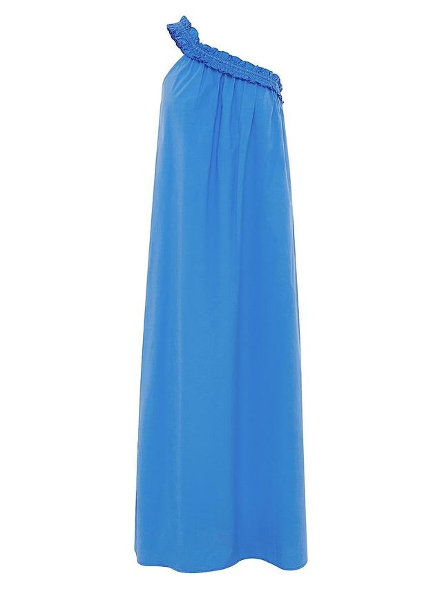 Womens Donatella Cotton-Poplin One-Shoulder Maxi Dress Product Image