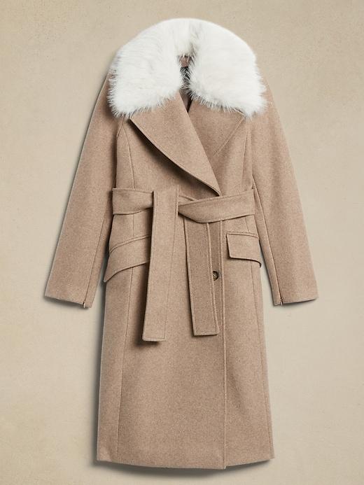 Removable Faux-Fur Collar Coat Product Image