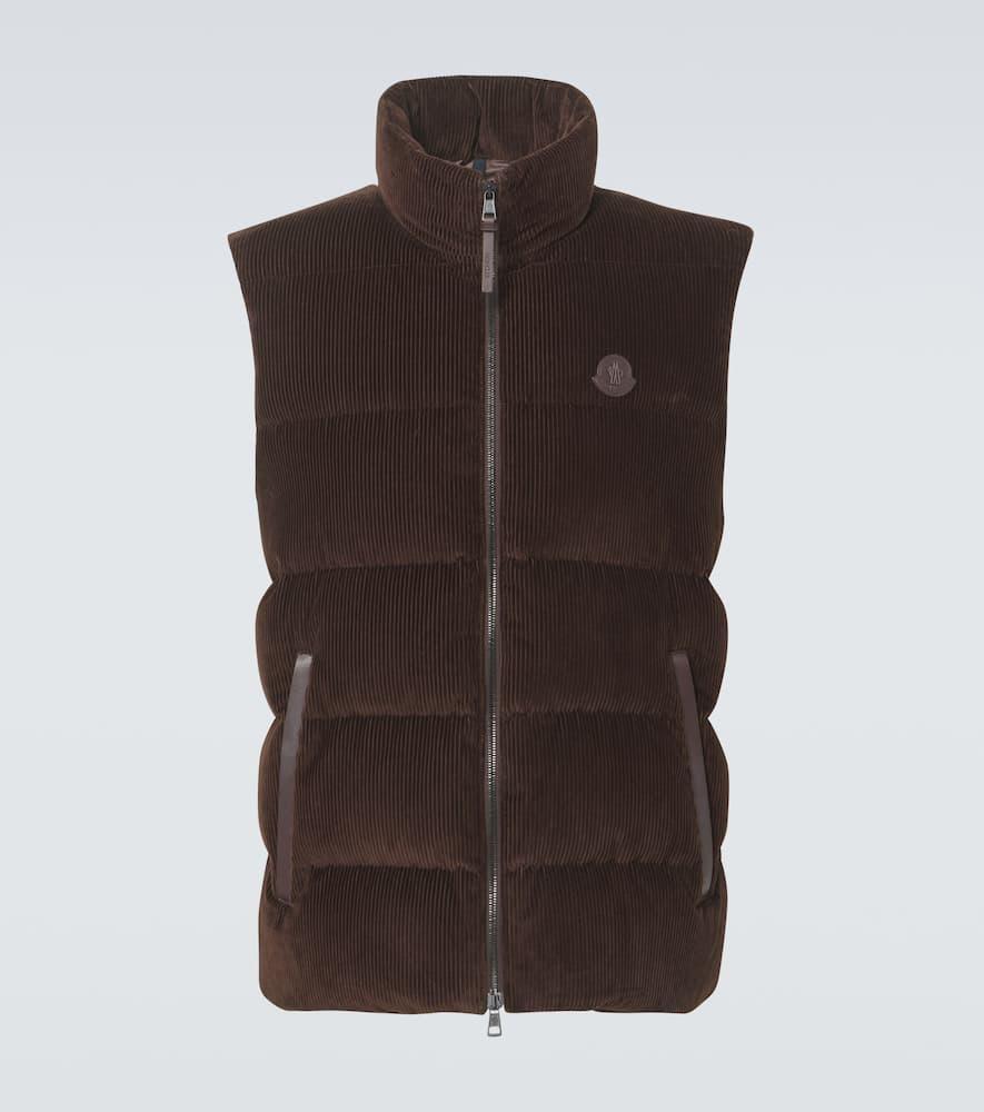 MONCLER Acrab Cotton Down Vest In Taupe Product Image