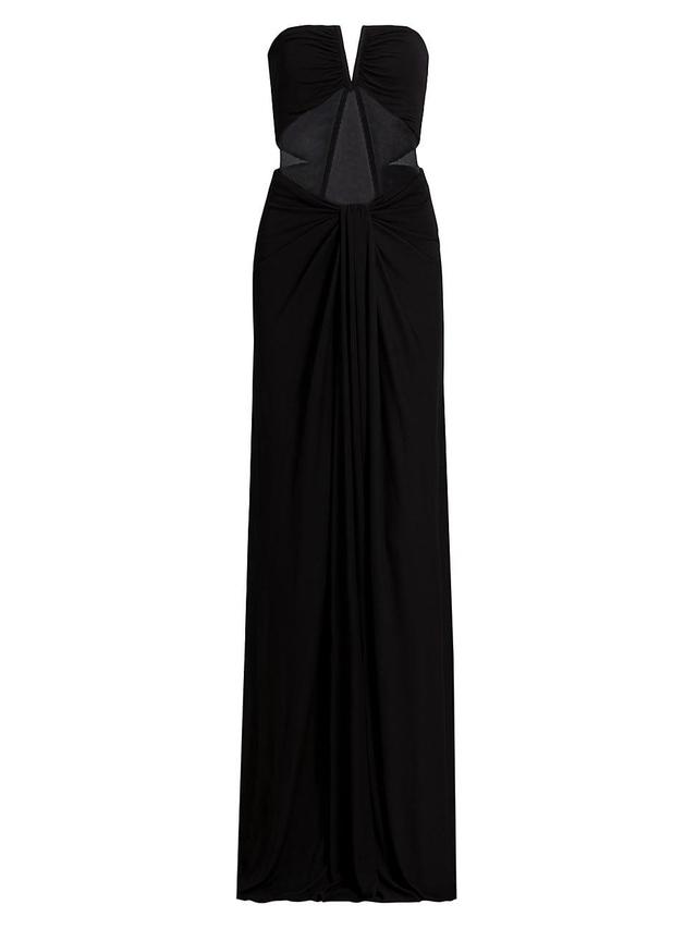 Womens Mabel Sheer Panel Strapless Gown Product Image