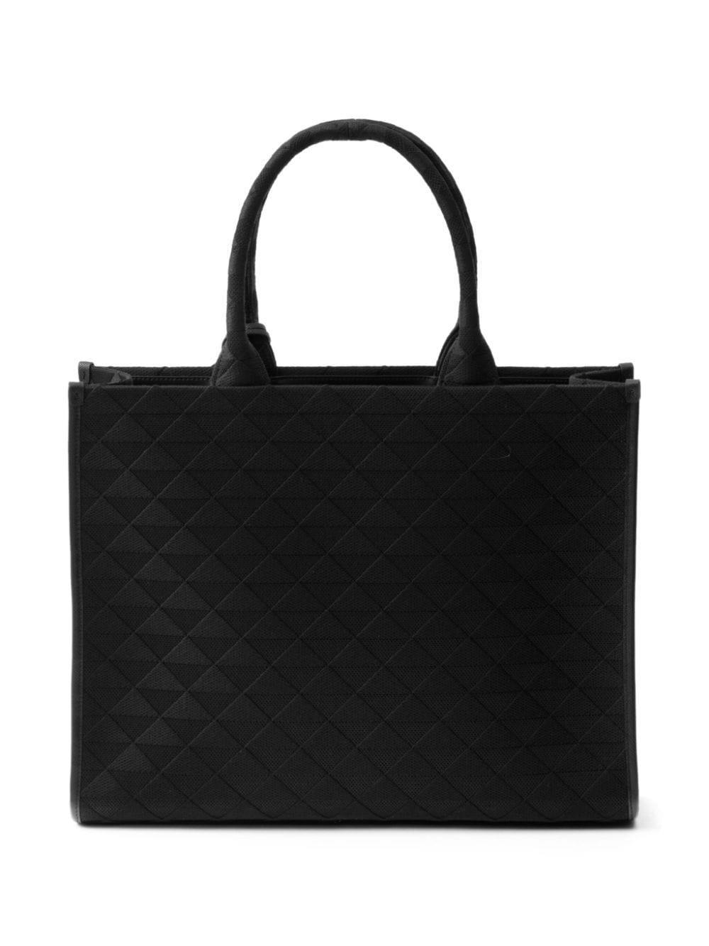 Triangle Symbole Jacquard Tote Bag In Black Product Image