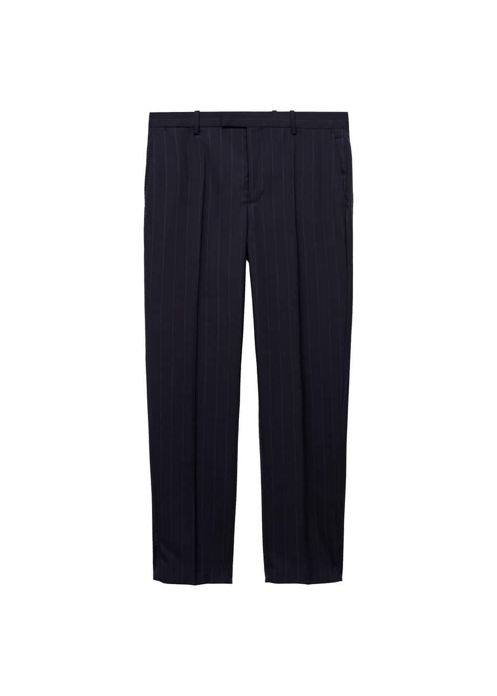 MANGO MAN - Pinstripe virgin wool suit trousers dark navyMen Product Image