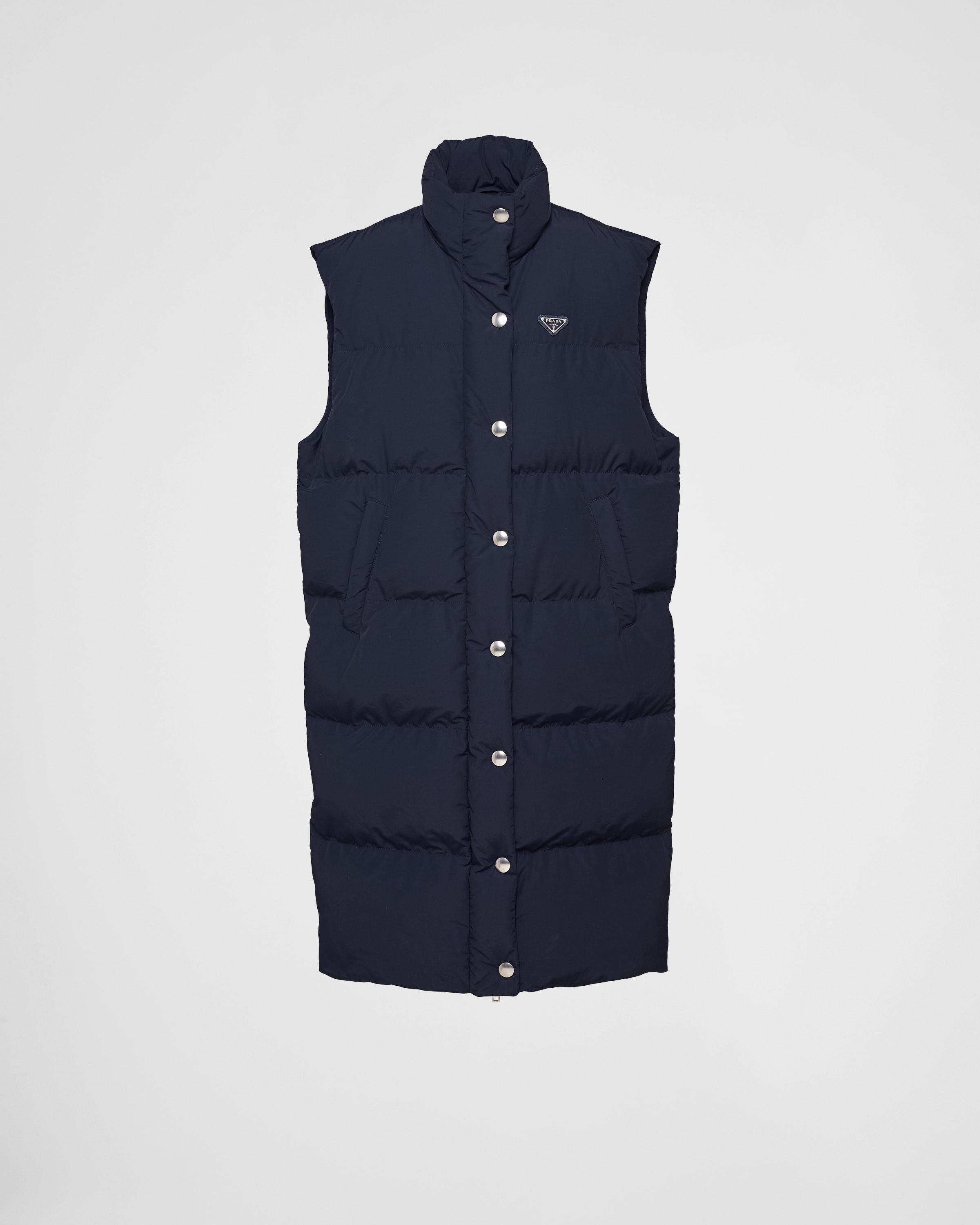 Long technical fabric down vest Product Image