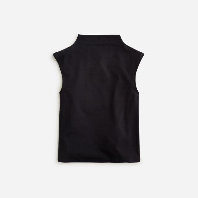 Fitted mockneck tank top in stretch cotton blend Product Image