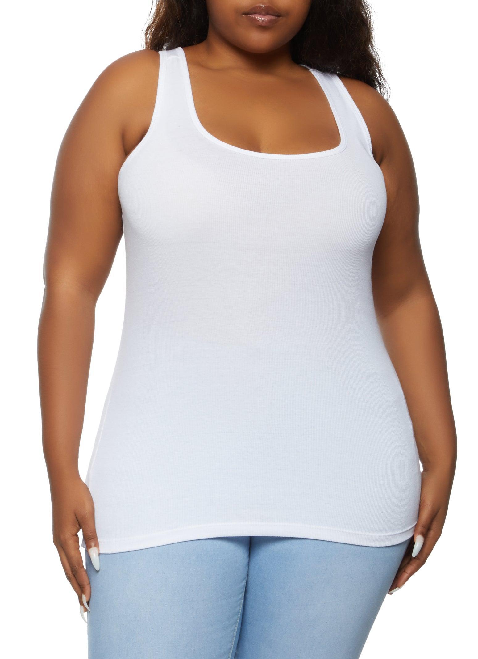 Womens Plus Size Ribbed Knit Tank Top product image