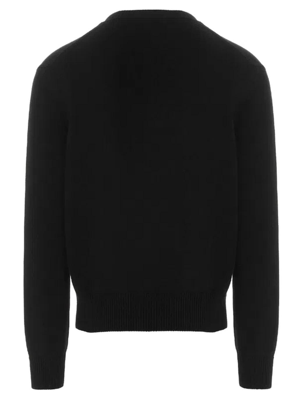 Sweater With Embroidered Logo In Black Product Image