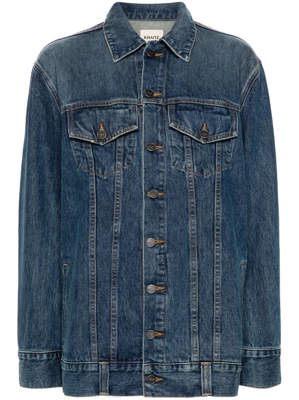 KHAITE Ross Oversize Denim Trucker Jacket In Blue Product Image