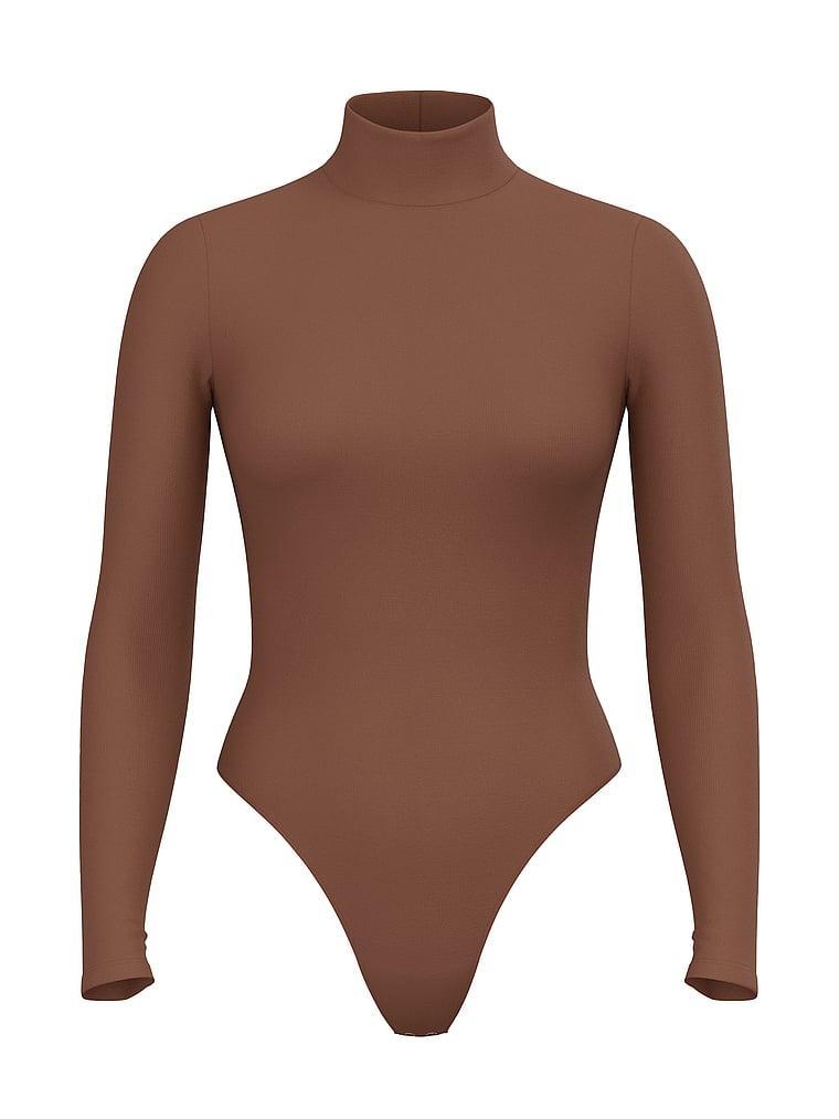 Ribbed Modal Mock-Neck Long-Sleeve Bodysuit Product Image