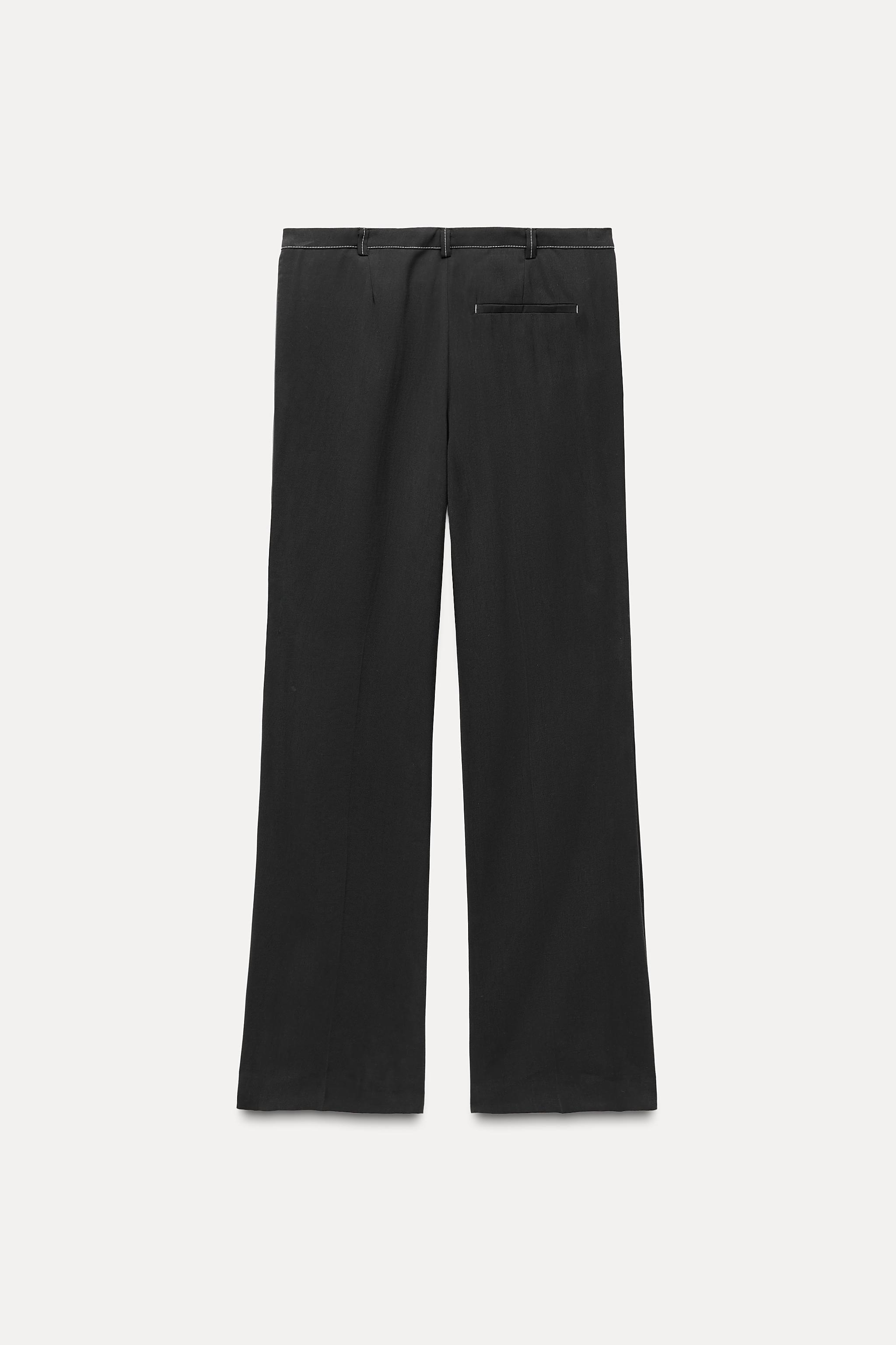 STRAIGHT LEG PANTS WITH TOPSTITCHING ZW COLLECTION Product Image