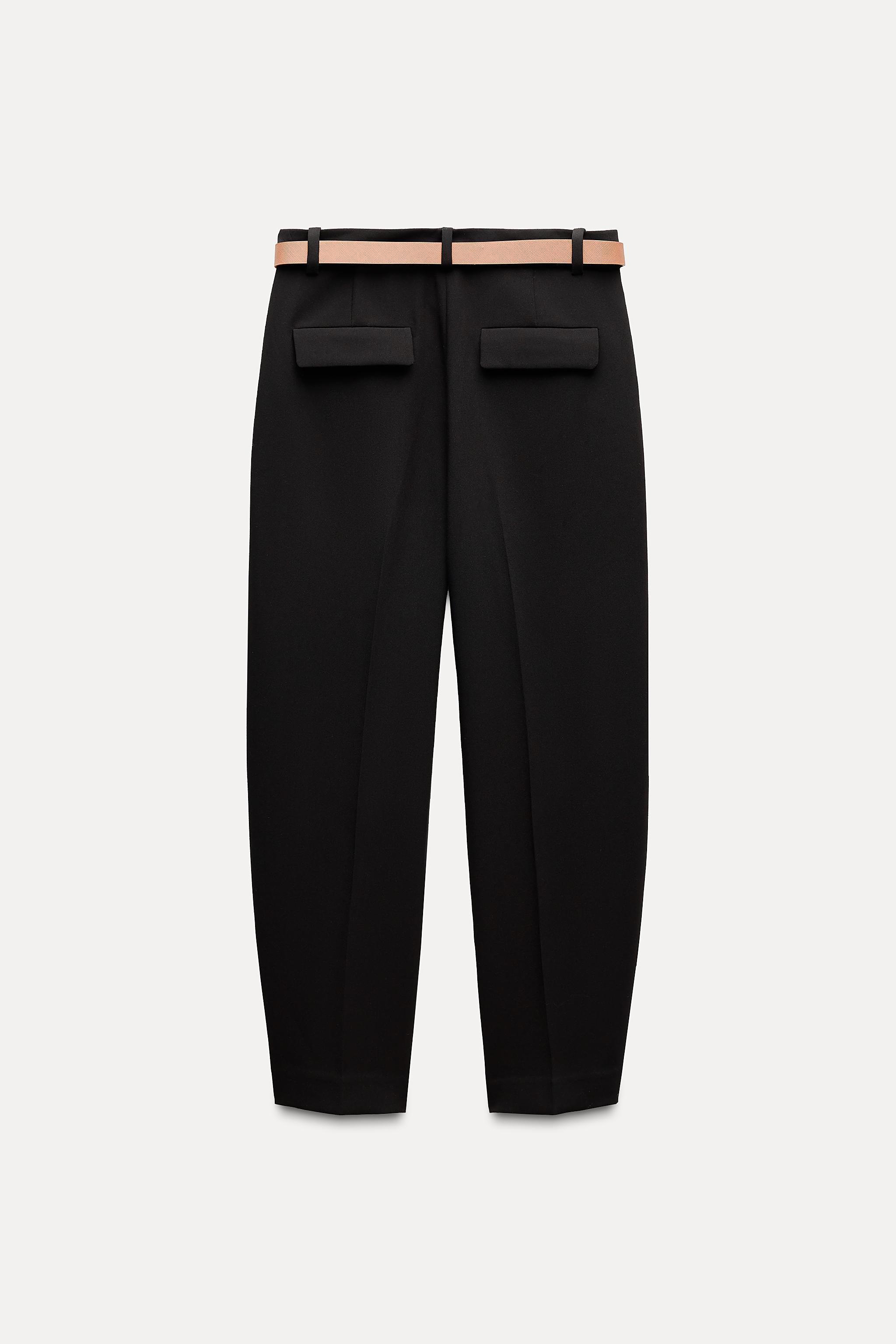 PLEATED PANTS WITH BELT Product Image