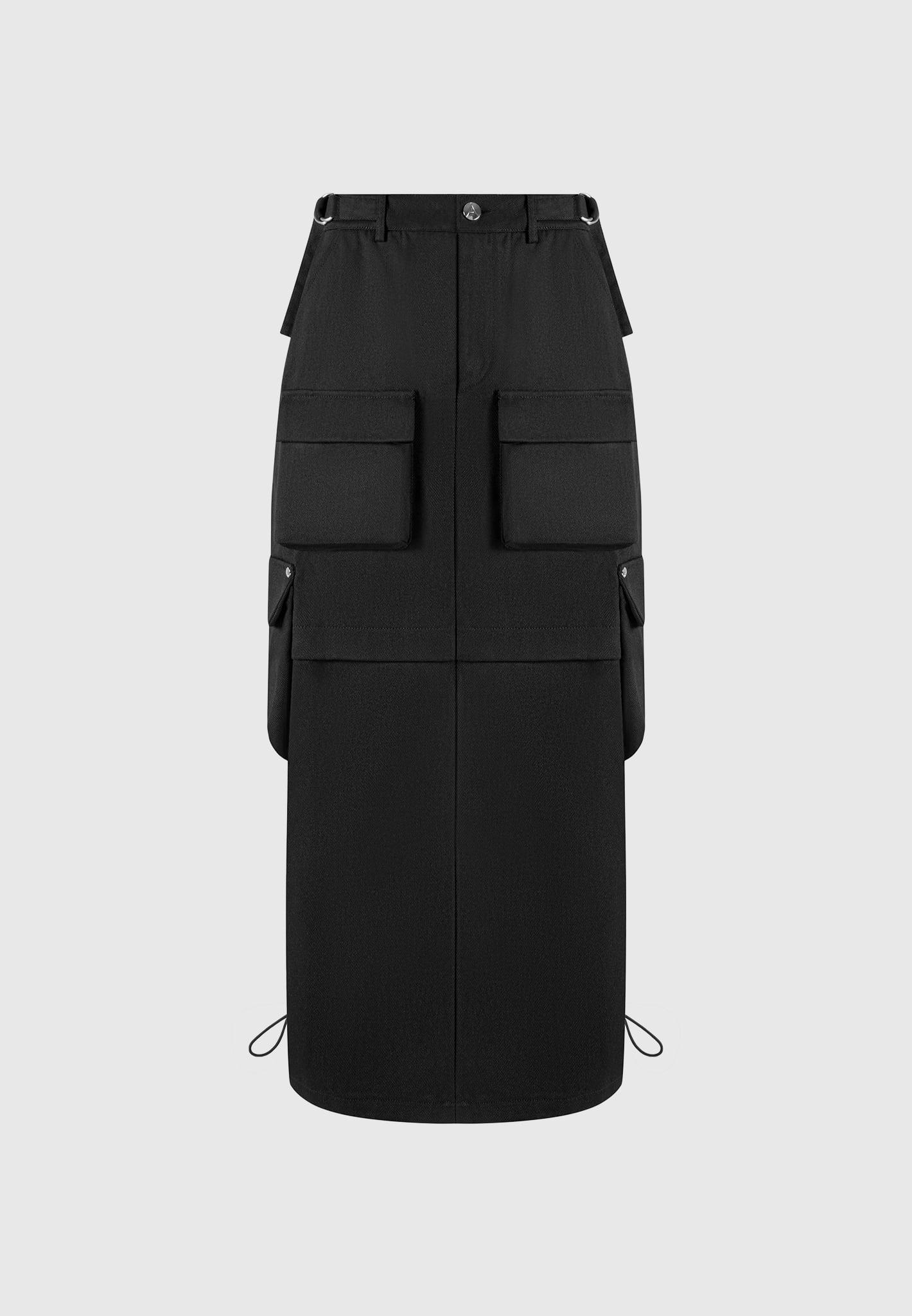 Cargo Midaxi Skirt - Black Female Product Image