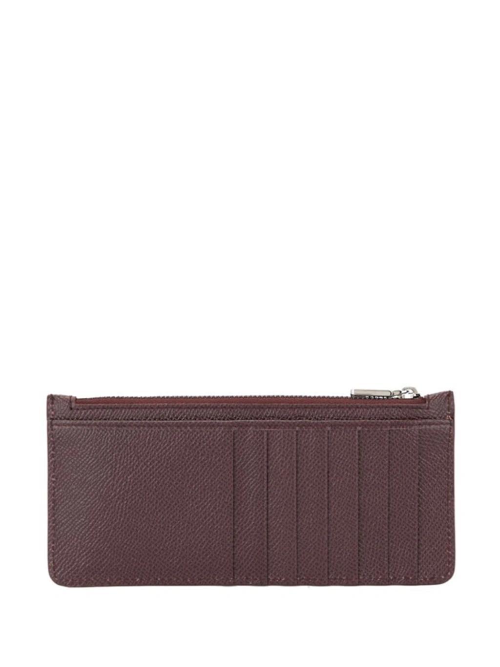 Zipped Cardholder Wallet In Brown Product Image