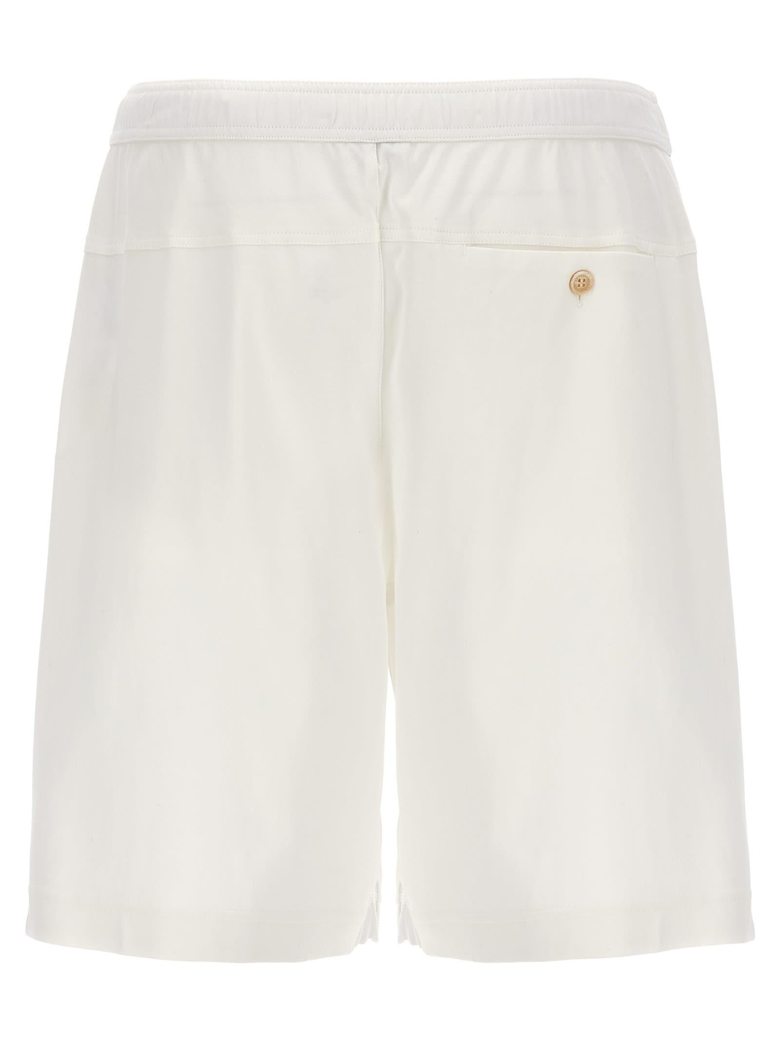 Embroidered Logo Bermuda Shorts In White Product Image